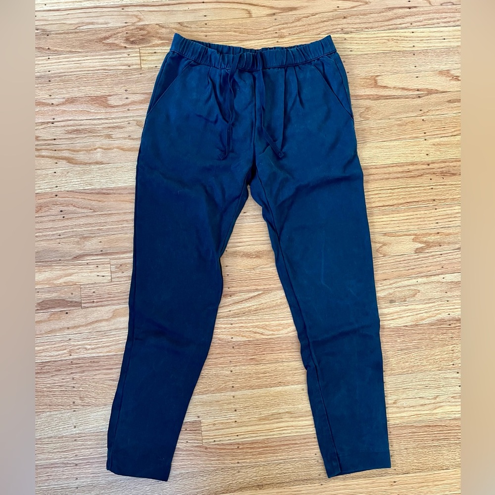 Drawstring comfortable black dress pants